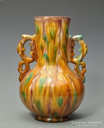 Antik Mezőtúri váza Veres Lajos (1882-1918) 23cm. Magas15 részére