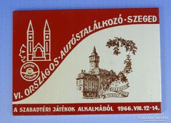 0H068 Szegedi országos autóstalálkozó plakett 1966