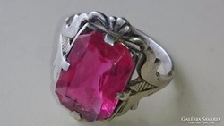 Régi Orosz 875 ös ezüst gyűrű rubin színű kővel 