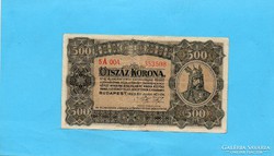 Ropogós 500 Korona 1923 Magyar Pénzjegynyomda!!!