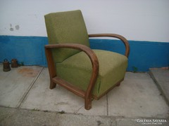 Hajlított karfás art deco fotel, karosszék