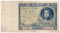 Lengyelország 5 lengyel Zloty, 1930, ritka
