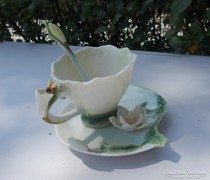 Fine Bone China csodaszép romantikus virágos teás szett