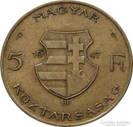 EZÜST Kossuth 5 forint 1947