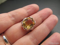 Régi gyűrű - sárga kővel - 835-ös ezüst ékszer