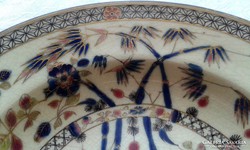Antik fajansz bambuszmintás Zsolnay tányér