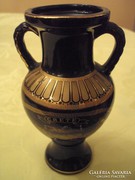 Kis amfóra váza,aranyozott görög motívummal.