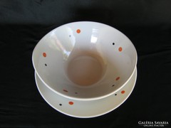 Retró Drasche porcelán pöttyös tál tányér