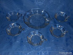Antik üveg mártásos tálka kínáló készlet (1/K)