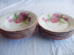 2x6  rózsás Zsolnay tányér sor
