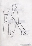 Ülő figura szén rajz