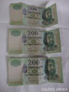 3 db 200 Forint , 2004 , 2006 , 2007