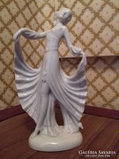Art Deco porcelán táncosnő szobor