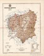 Háromszék vármegye térkép 1894, antik, eredeti