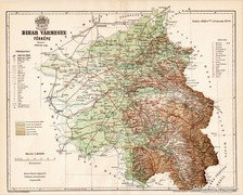 Bihar vármegye térkép 1893, antik, eredeti