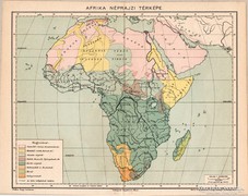 Afrika néprajzi térkép 1894, eredeti, antik 