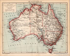 Ausztrália térkép 1894, eredeti, antik 