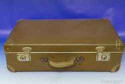 0I597 Régi kisméretű bőrönd koffer 33 x 54 cm