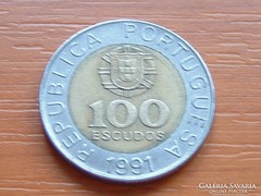 PORTUGÁLIA 100 ESCUDOS 1991 BIMETÁL