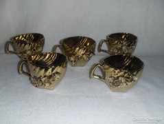 Arany színű porcelán csésze készlet 5 db (8/K)