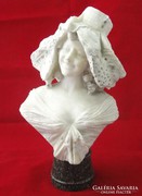 6360 Antique Alabaster Female Bust