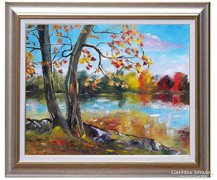 ---Ősz és a Tisza folyó c. festmény
