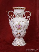 Gyönyörű Hollóházi barokk váza (35 cm)