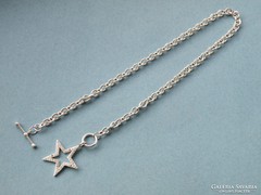 Ap 333 -  Szép erős ezüst nyaklánc csillag medál 