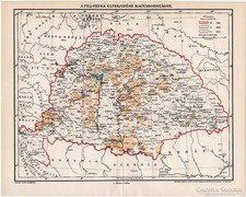 A filloxera elterjedése Magyarországon térkép 1898, eredeti