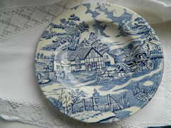 Vintage, Luneville ragyogó jelenetes tányér