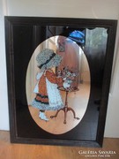 A Kalapos kislány,fali tükör kép  67 x 52 cm.