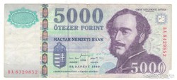 5000 forint 1999 Sorszámeltérő Ritka
