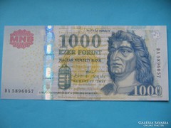 Hajtatlan  !!!!  Unc !!!! 1000 Forint 2011 DA !!!