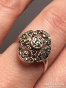 Régi art nouveau jellegű ezüst gyűrű