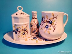Kő porcelán teás készlet egy személyes kökényes igényes 