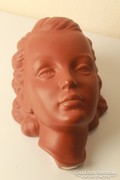 Goldscheider retro kerámia fali női fej (fali maszk)