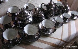 Antik Dekor Bavaria Feinsilber teás és kávés készlet,33 dbos