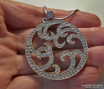 Nice large silver necklaces with stone pendants