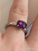 TS lila Köves ezüst gyűrű gyönyörű 17mm atmero 