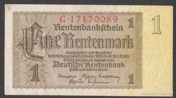 1937. 1 Rentenmark, "F"