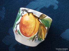 Hand painted majolica fruit glass