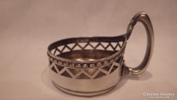 A.S. jelzéssel antik ezüstözött pohártartó