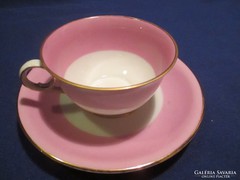 Edelstein rozsaszín mokkás csésze alátét tányérral A046