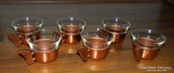 Heat-resistant coffee set with external copper / wood holder