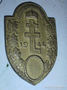 Plakett Levente időm emlékére 1944 pajzs címer