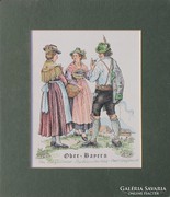 Bavarian folk costume - ober bayern (beautiful german watercolor)