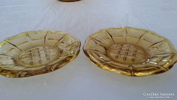 Borostyán sárga üveg süteményes tányér tálka tál pótlásnak