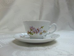 Zsolnay barack virág mintás kávés csésze + alj