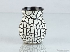 0K851 Retro repesztett mázas kerámia váza 6 cm