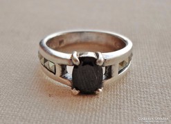 Szépséges antik onix markazit ezüst gyűrű